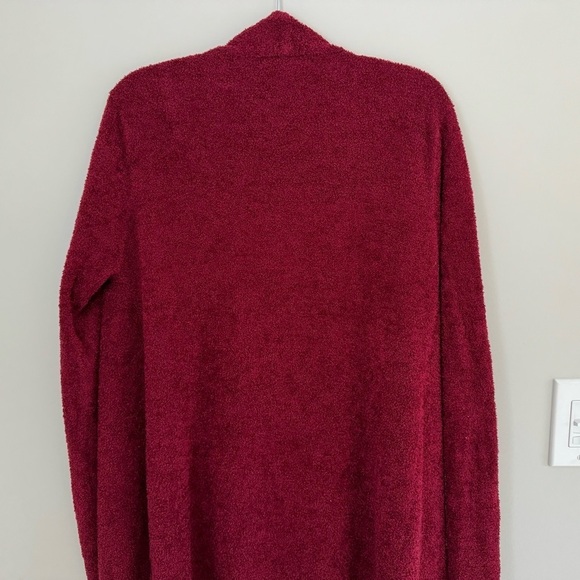 Barefoot Dreams Bamboo Chic Lite Calypso Open Front Cardigan Burgundy L / XL - Picture 11 of 13